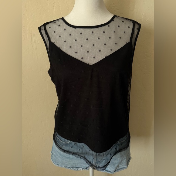 Express Tops - Express sheer polka dot top